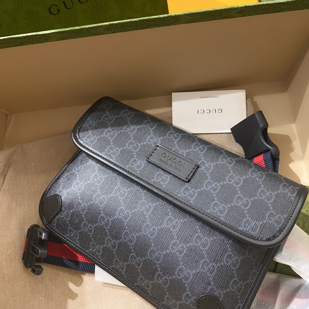 [Gucci] 구찌 GG 수프림 벨트백 블랙