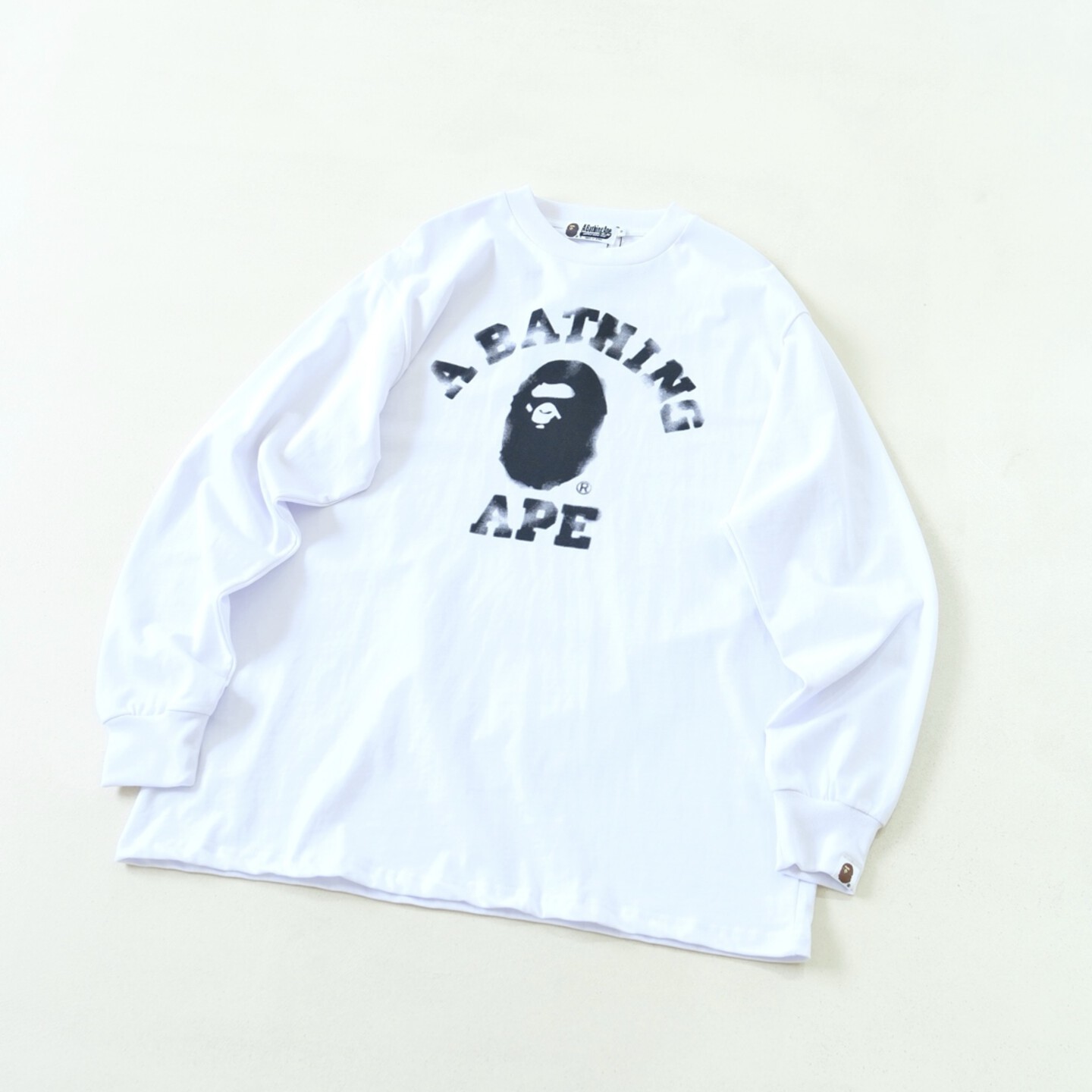 [Bape] 베이프 컬리지 릴렉스드 핏 롱슬리브 티셔츠