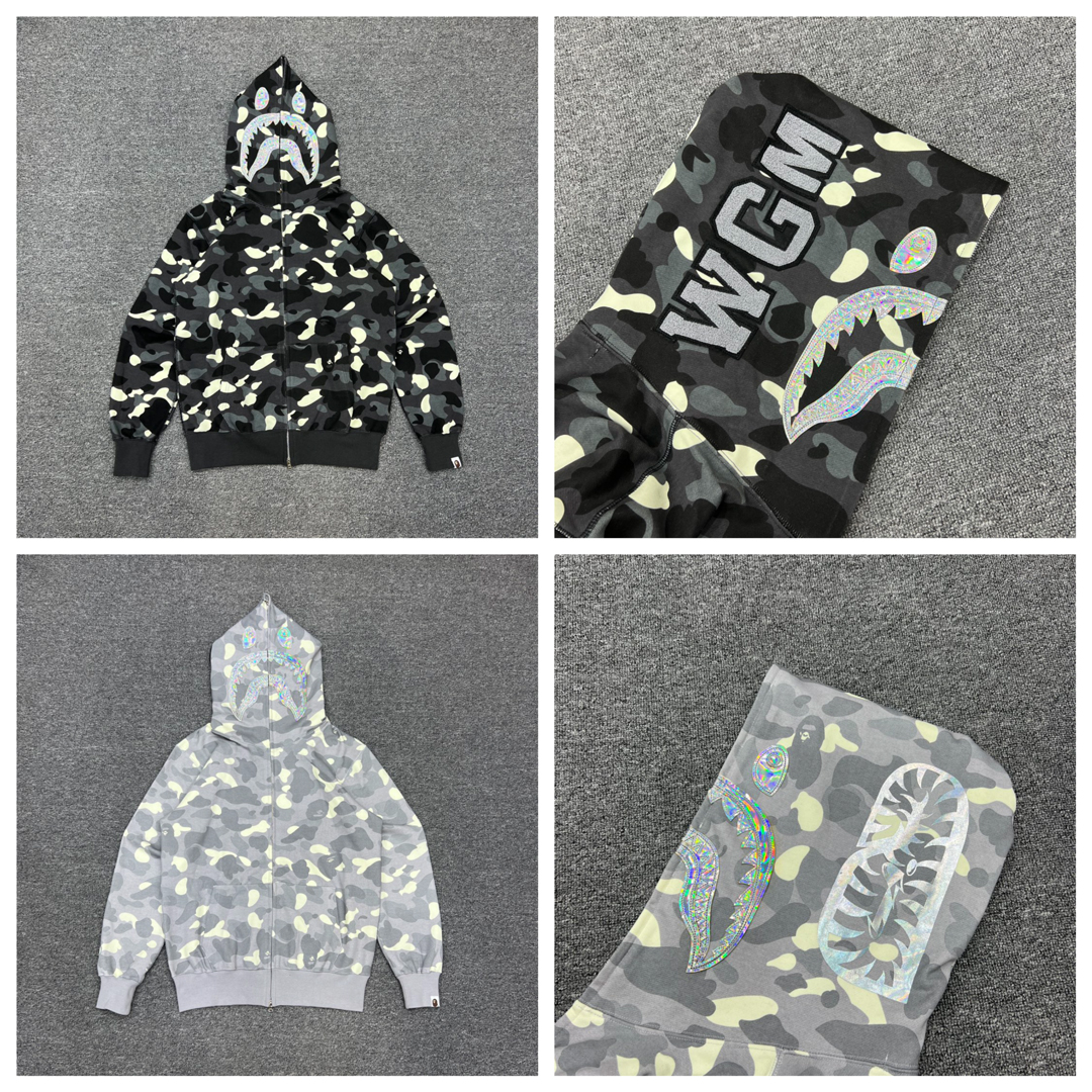 [BAPE] 베이프 시티 카모 샤크 풀 집 후드