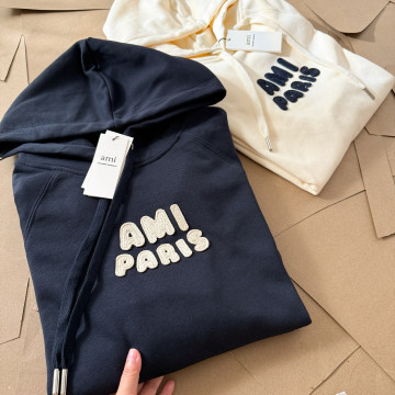 [AMI] 아미 파리 패치 코튼 후드
