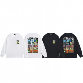[Stussy] 스투시 플라워 그리드 피그먼트 다이드 롱슬리브 티셔츠