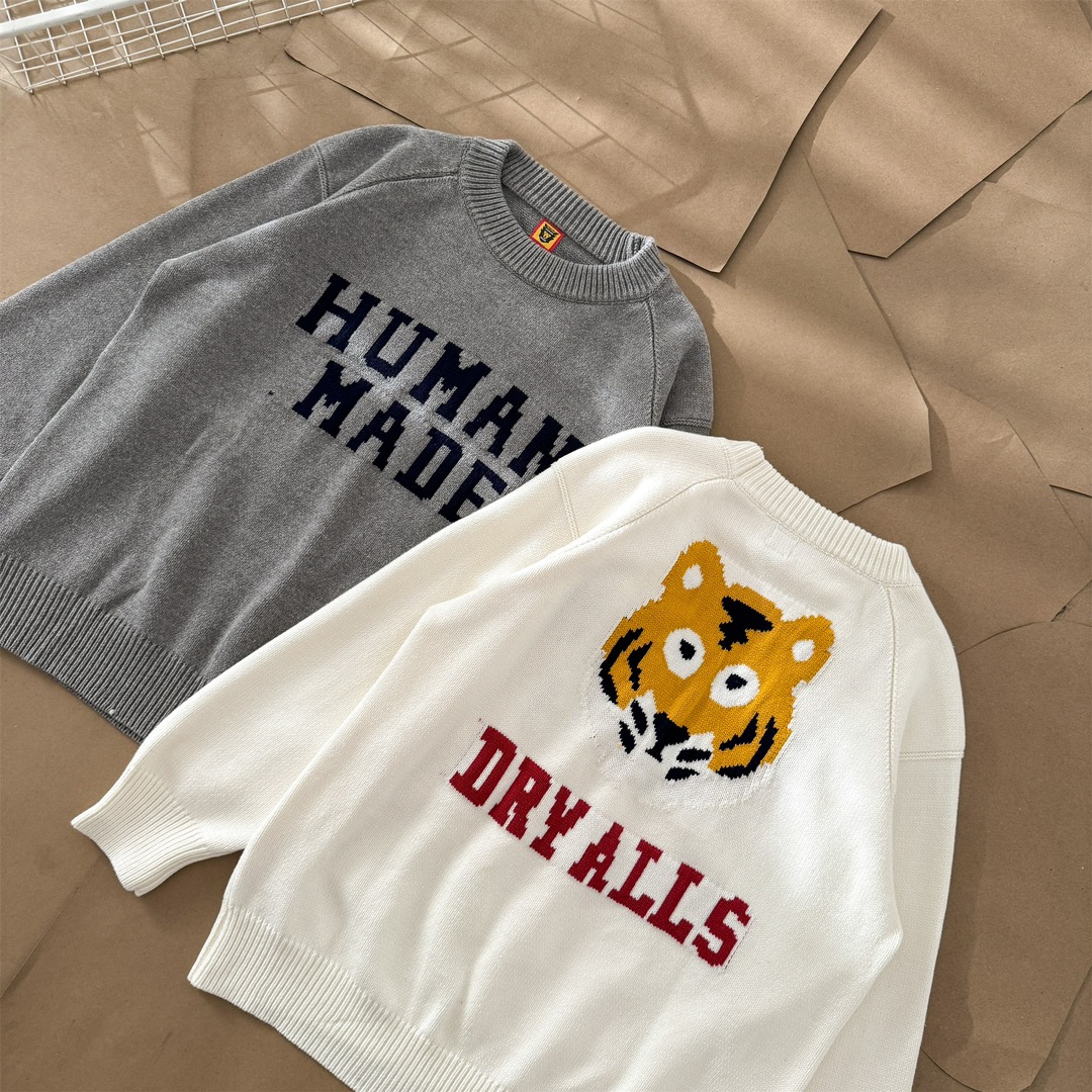 [HUMAN MADE] 휴먼 메이드 타이거 래글런 니트