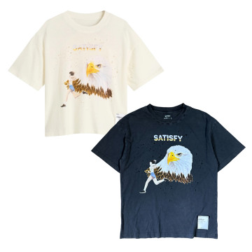 [Satisfy] 새티스파이 모스테크 이글 그래픽 디스트로이드 티셔츠