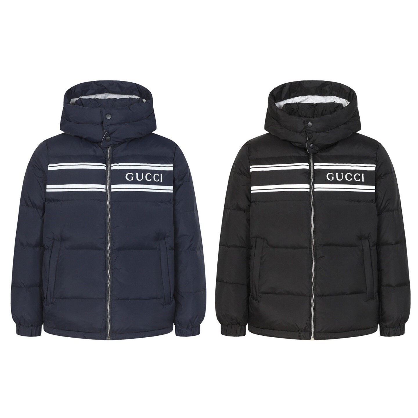 [Gucci] 구찌 스트라이프 나일론 푸퍼 자켓