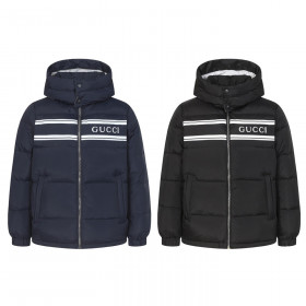 [Gucci] 구찌 스트라이프 나일론 푸퍼 자켓