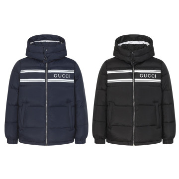 [Gucci] 구찌 스트라이프 나일론 푸퍼 자켓