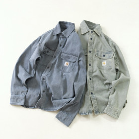 [Carhartt] 칼하트 WIP 워싱 더블 포켓 데님 셔츠 자켓