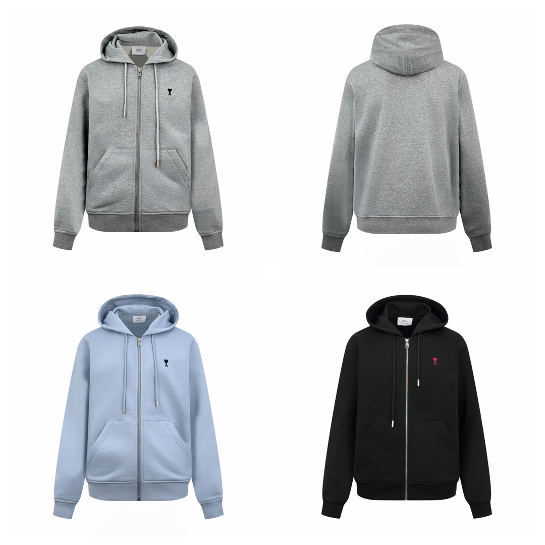 [AMI PARIS] 아미 스몰 하트 로고 후드 집업