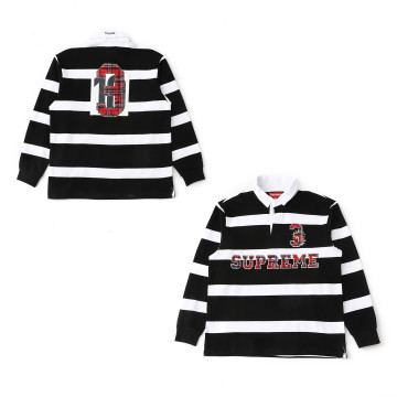 [Supreme] 슈프림 스트라이프 럭비 카라 티셔츠