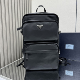 [PRADA] 프라다 리나일론 & 사피아노 레더 백팩 블랙