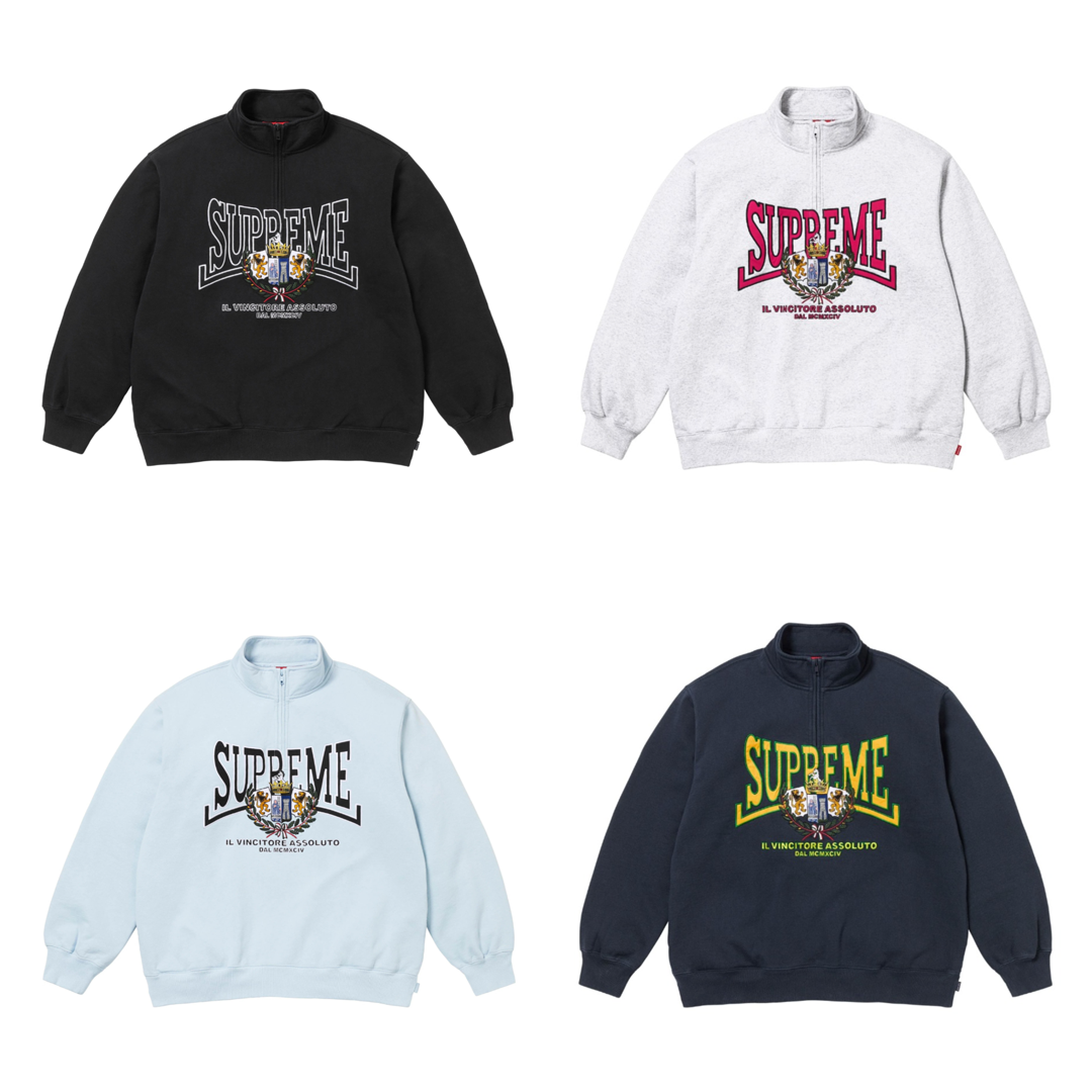 [Supreme] 슈프림 크레스트 아플리케 하프 집 풀오버