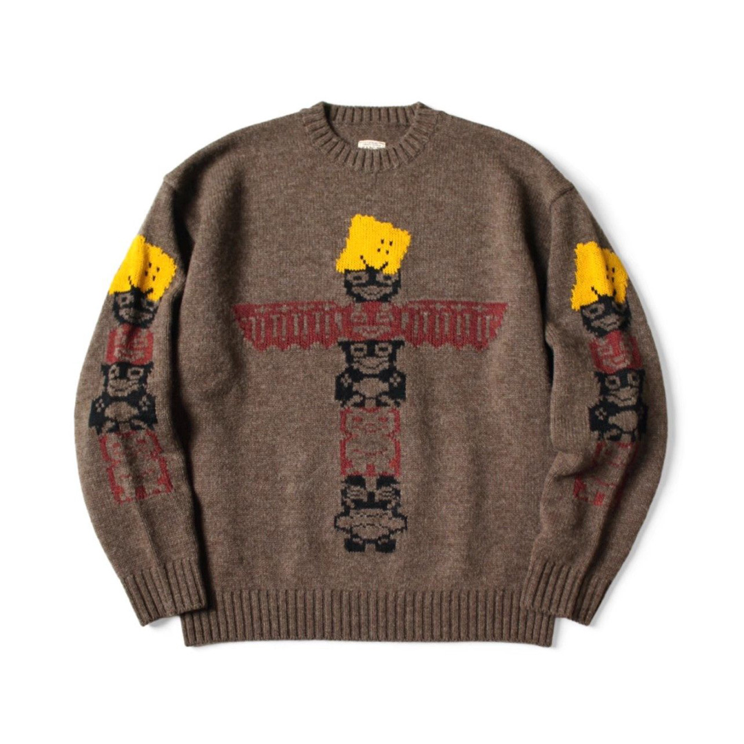 [KAPITAL] 캐피탈 5G 울 패키쉬 토템 폴 크루 스웨터