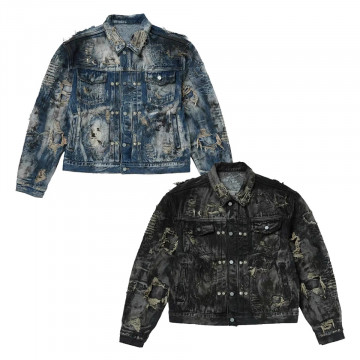 [THUG CLUB] 떠그클럽 하드 워시드 데미지드 데님 자켓