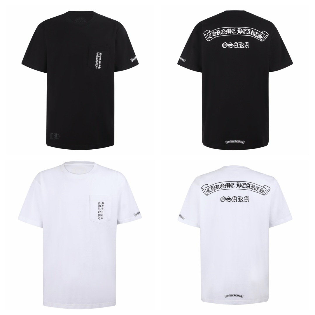 [Chrome Hearts] 크롬하츠 스크롤 로고 티셔츠 블랙 - 오사카 한정
