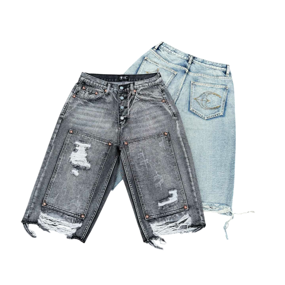 [Thug Club] 떠그클럽 더블니 데님 쇼츠 팬츠