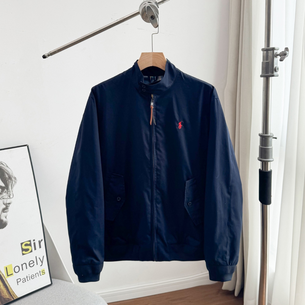 [국내발송] 폴로 랄프로렌 윈드브레이커 자켓 -네이비/M (지퍼하단 가죽디테일 누락)