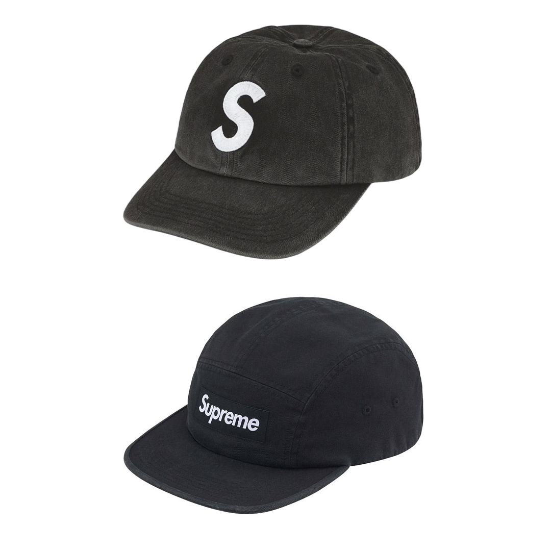 [SUPREME] 슈프림 워시드 치노 캠프캡 / 피그먼트 프린트 S 로고 6패널 캡