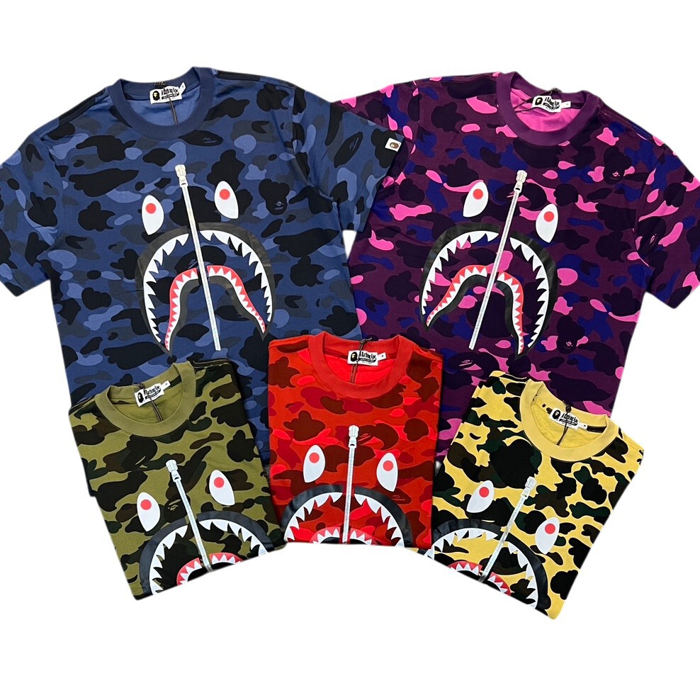 [BAPE] 베이프 컬러 카모 샤크 티셔츠