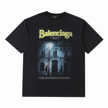 [Balenciaga] 발렌시아가 디 어드레스 미디엄 핏 티셔츠 워시드 블랙 티셔츠