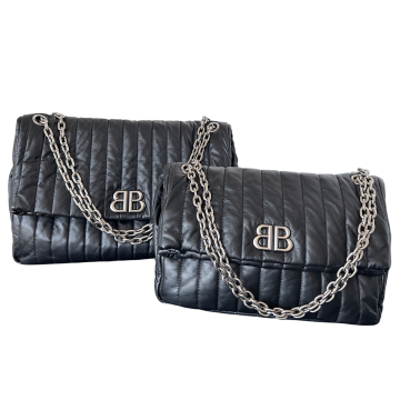 [Balenciaga] 발렌시아가 모나코 퀼팅 체인 백 블랙