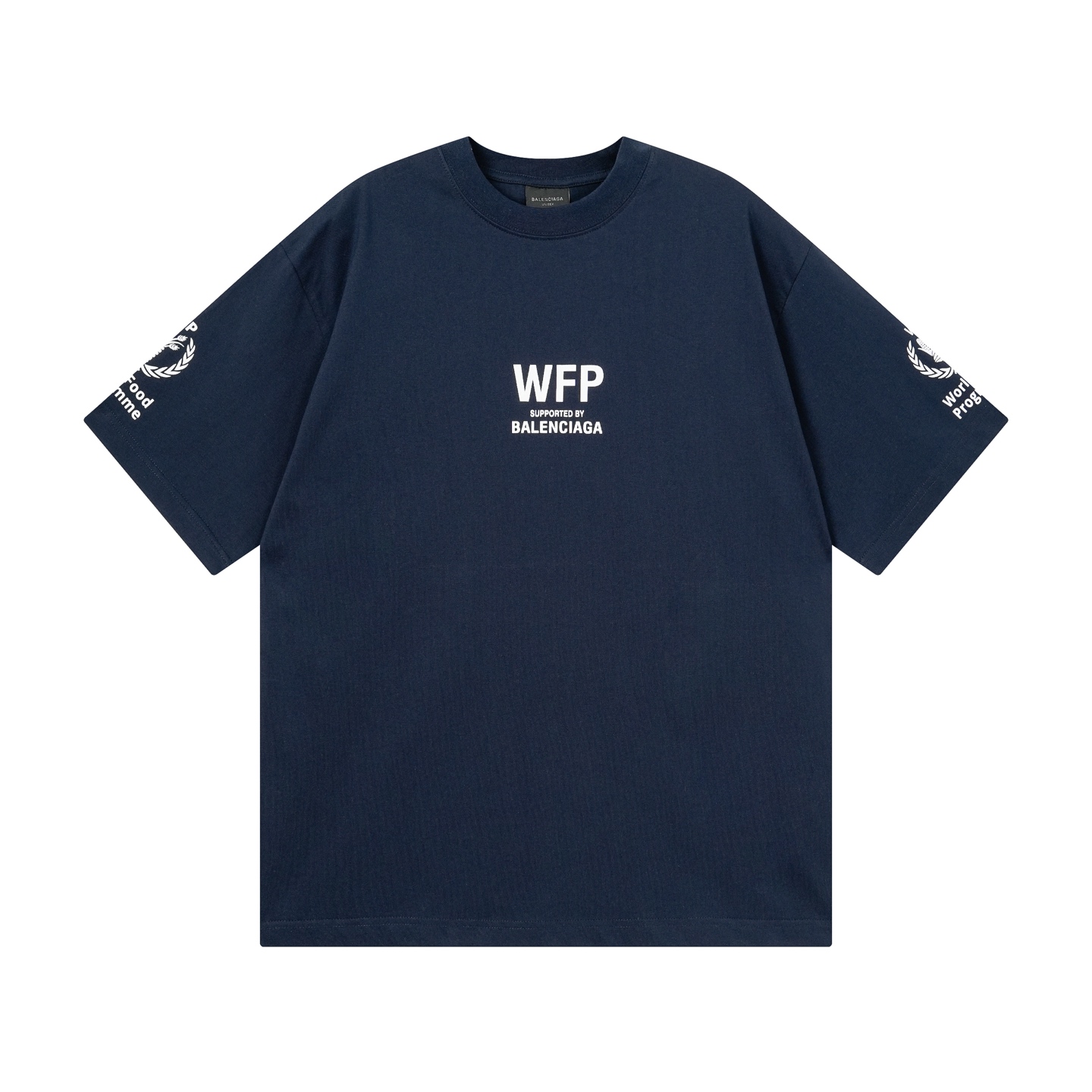 [BALENCIAGA] 발렌시아가 WFP 미디엄 핏 티셔츠 네이비
