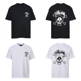[STUSSY] 스투시 스컬 & 본즈 피그먼트 다이드 반팔 티셔츠