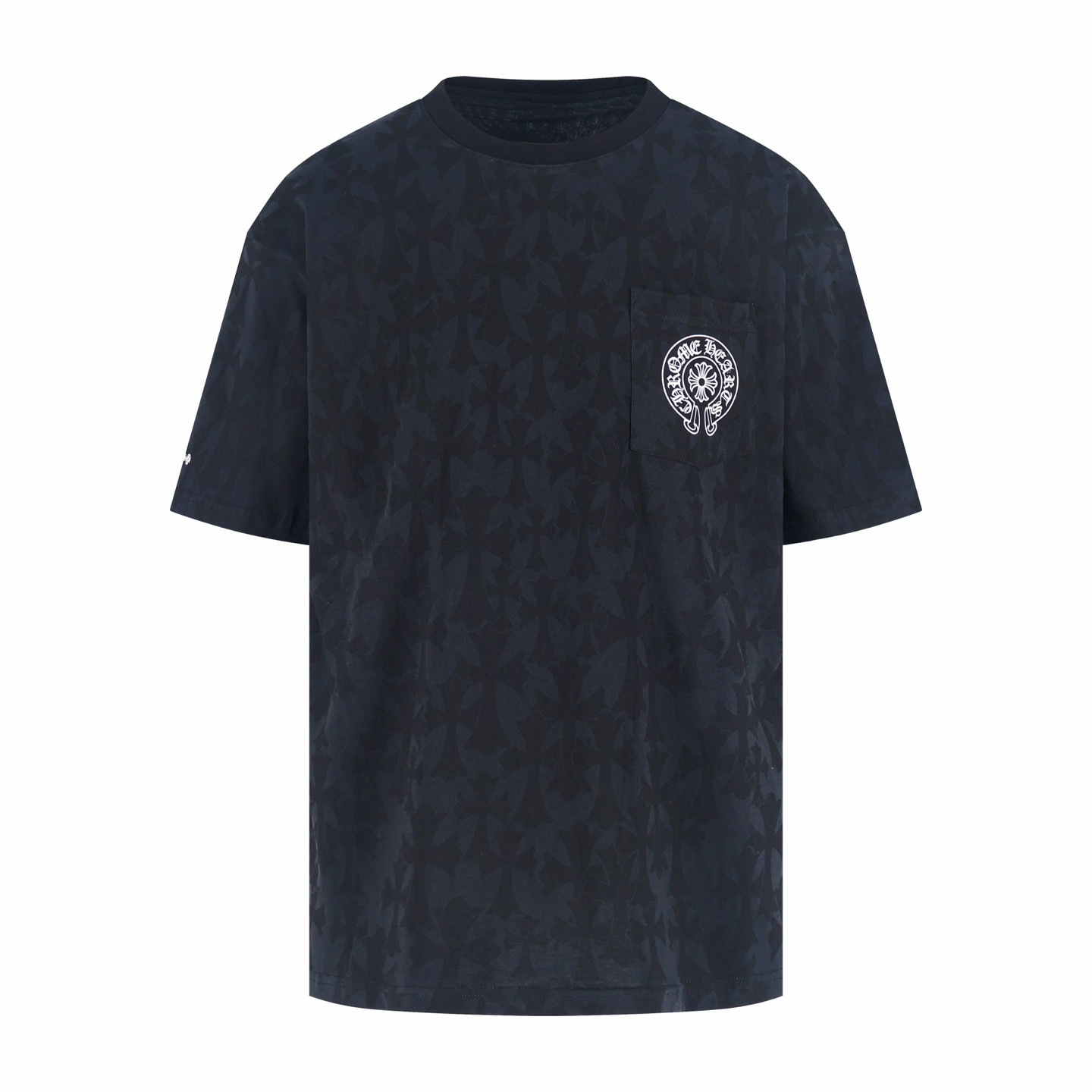 [Chrome Hearts] 크롬하츠 올오버 크로스 홀스슈 스크롤 로고 포켓 티셔츠