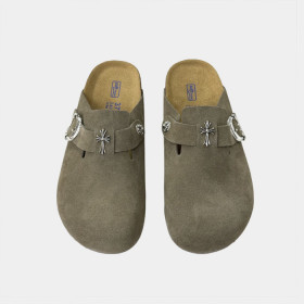 [Birkenstock x Chrome Hearts] 버켄스탁 x 크롬하츠 보스턴 스웨이드 뮬 / 크로스