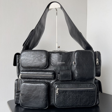 [Balenciaga] 발렌시아가 슈퍼비지 라지 슬링백 블랙