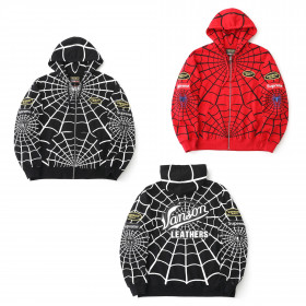 [Supreme] 슈프림 x 밴슨 레더 스파이더맨 집업 후드 스웨트셔츠