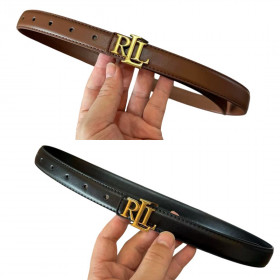 [Polo Ralph Lauren] 폴로 랄프로렌 여성용 RL 로고 버클 가죽 벨트