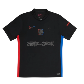 [Nike FC Barcelona x Travis Scott] 나이키 FC 바르셀로나 x 트래비스 스캇 2024/25 매치 어웨이 캑터스 잭 저지 블랙