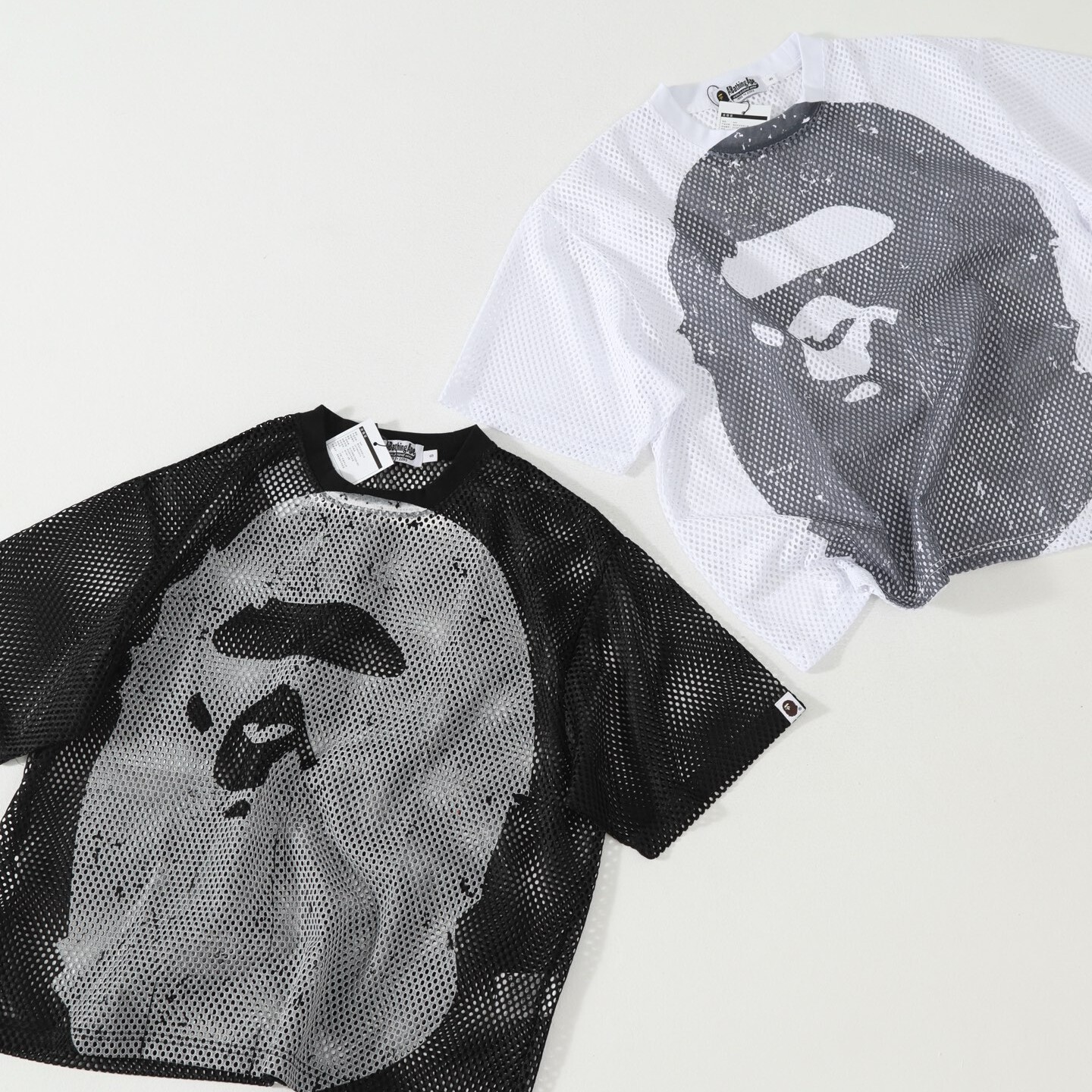 [BAPE] 베이프 워터 프린트 에이프 헤드 메쉬 릴렉스드 핏 티셔츠